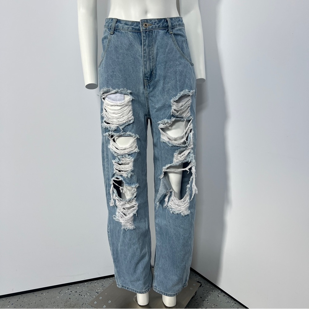Dance & Marvel Light Blue Distressed Denim